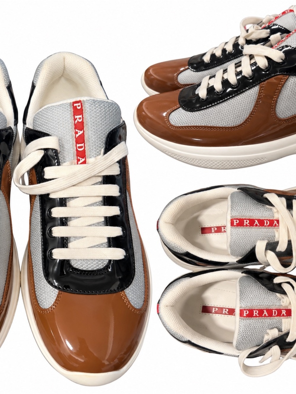 Prada Patent leather and technical America's Cup sneakers